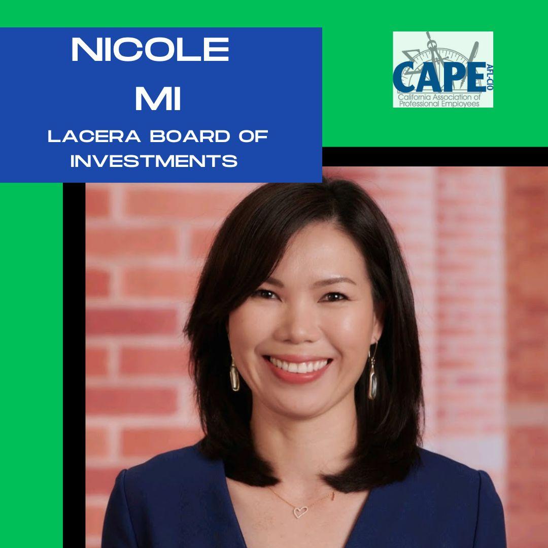 CAPE Strongly Endorses Nicole Mi for LACERA Board California